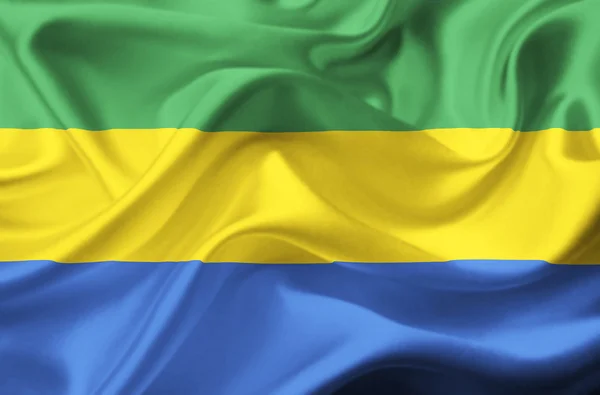 Vlající vlajka Gabonu — Stock fotografie