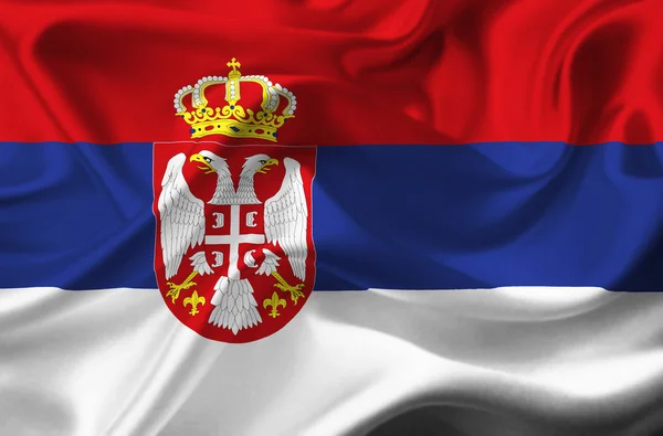 Serbia waving flag — Stock Photo, Image