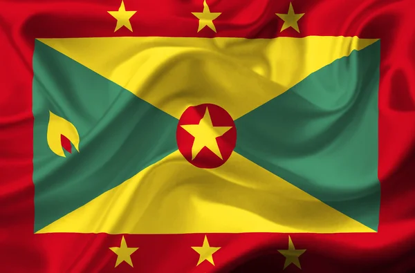 Grenada macha flagą — Zdjęcie stockowe