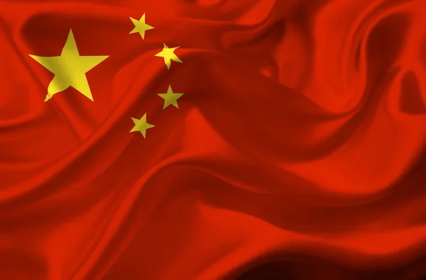 Китай машет флагом — стоковое фото