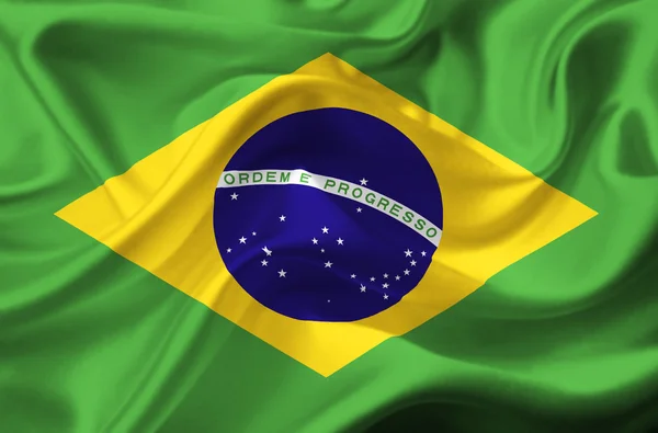 Brazil waving flag — Stock Photo, Image
