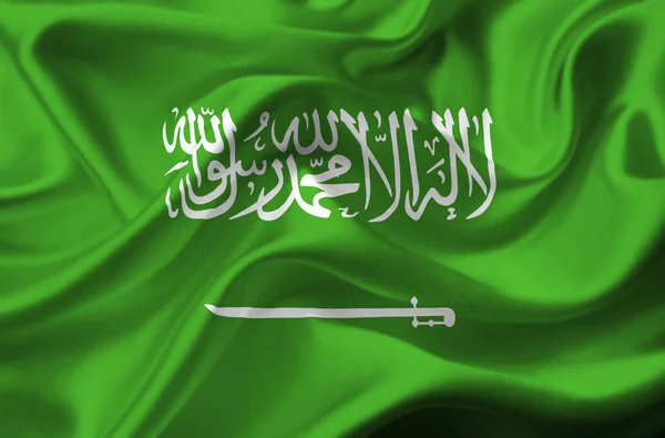 Arabia Saudita ondeando bandera — Foto de Stock