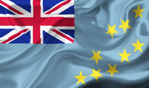 Tuvalu schwenkt Flagge — Stockfoto