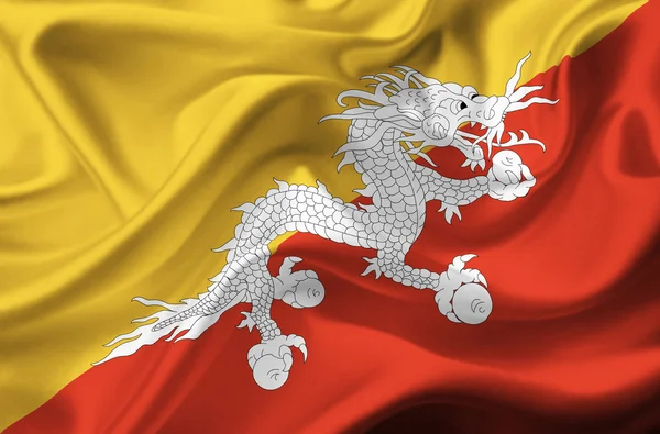 Bhutan waving flag — Stock Photo, Image