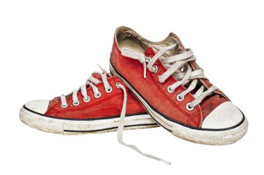 Kırmızı eski retro spor ayakkabı