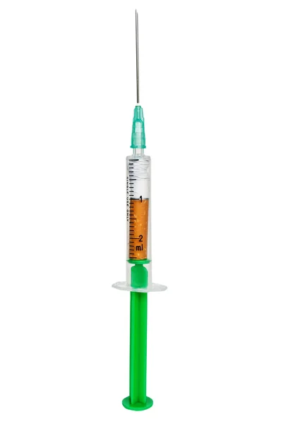 Syringe with cigarette - nicotine dosage — Stock Photo, Image