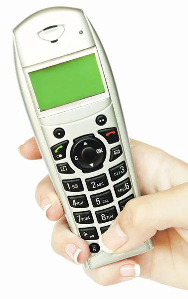 Telefono portatile isolato su sfondo bianco — Foto Stock