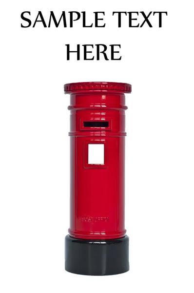 Boîte aux lettres anglaise rouge isolée sur blanc — Photo