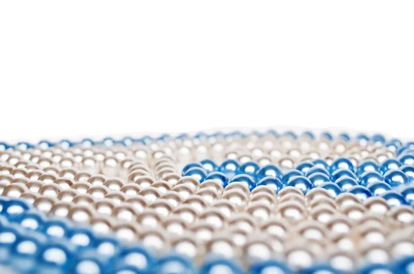 Detail azurové a bílé perly — Stock fotografie