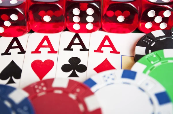 Poker objects macro shot — Stock Photo, Image