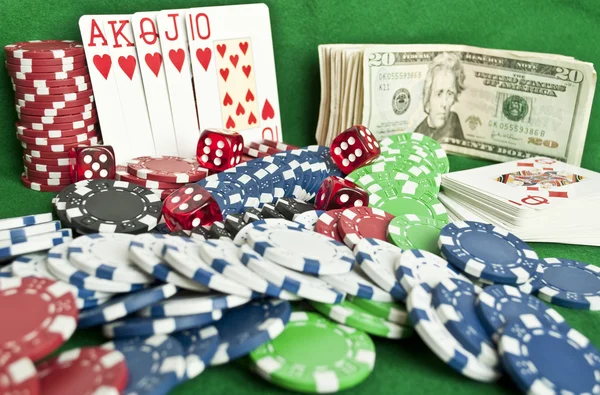 Gambling objects background — Stock Photo, Image