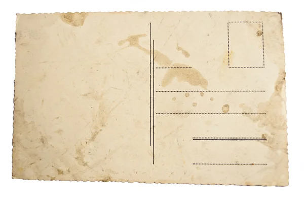 Обратная сторона древней пустой открытки — стоковое фото
