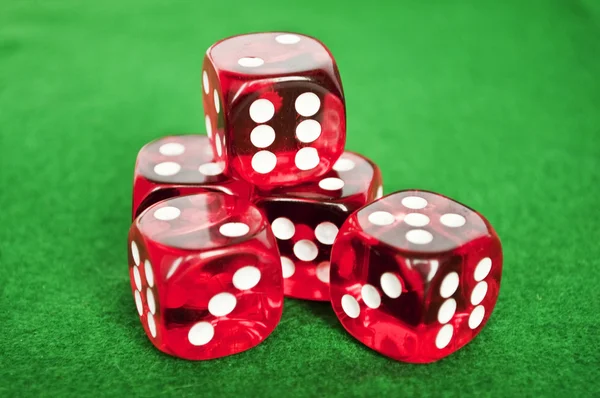 Set of gambling dices on green background — Stock Photo, Image