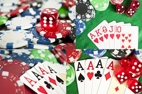 Samling av poker spel bilder — Stockfoto