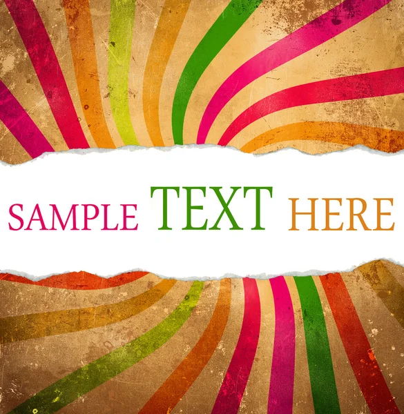 Multicolored retro background with teared corner for your text s — Stock Photo, Image