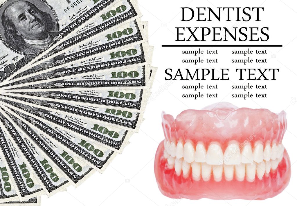 Denture and dollars - Dental expenses conceptual image