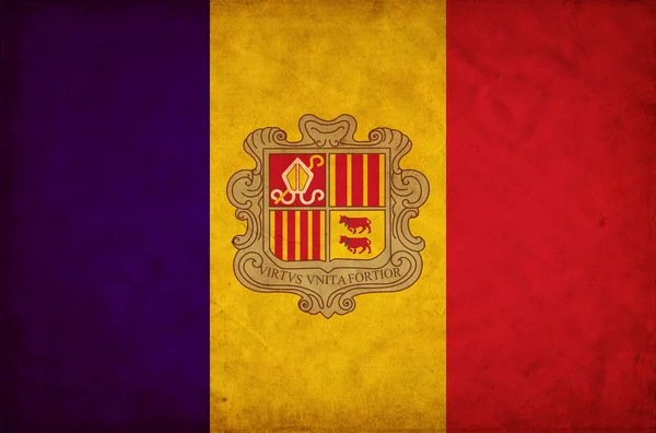 Bandera grunge Andorra — Foto de Stock