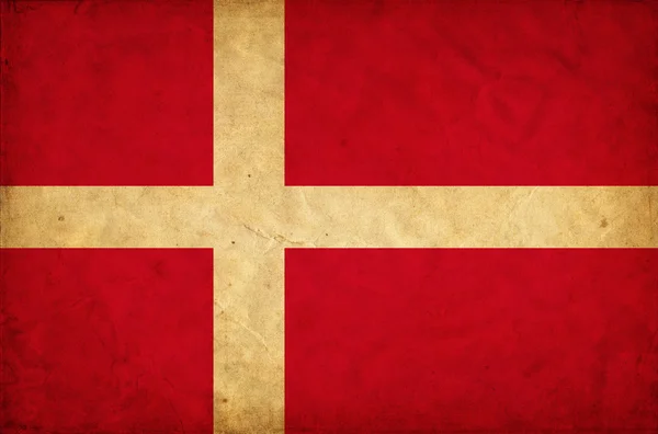 Danimarka grunge bayrağı — Stok fotoğraf