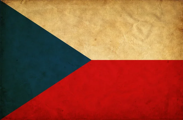 捷克共和国 grunge 旗 — 图库照片