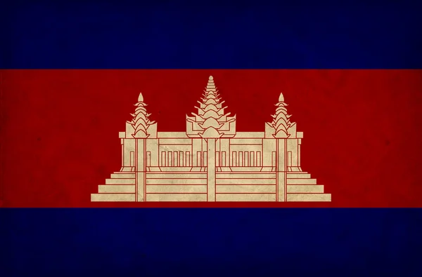 Kambodsjansk grungeflagg – stockfoto