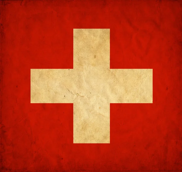 Bandera grunge suiza — Foto de Stock