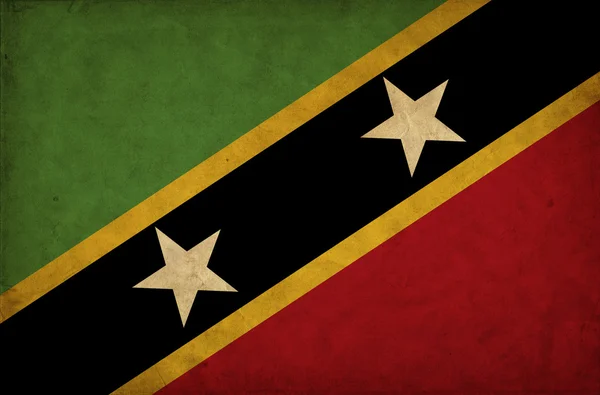Saint Kitts und Nevis Grunge Flagge — Stockfoto
