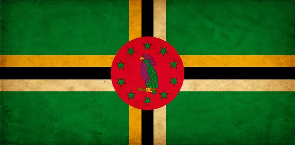 Dominica grunge vlag — Stockfoto