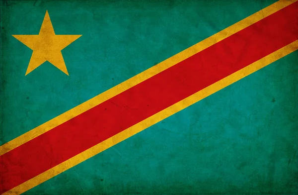 Bandiera grunge Repubblica Democratica del Congo — Foto Stock