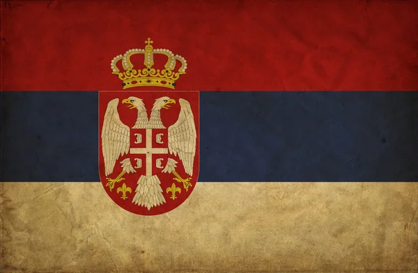 Bandera grunge Serbia — Foto de Stock