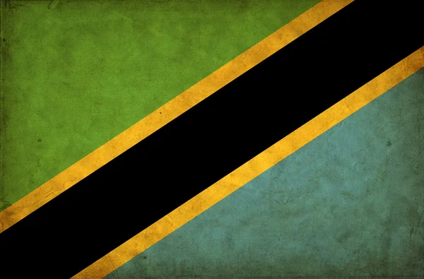 坦桑尼亚 grunge 旗 — 图库照片