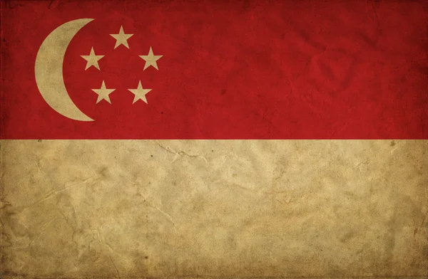 新加坡 grunge 旗 — 图库照片