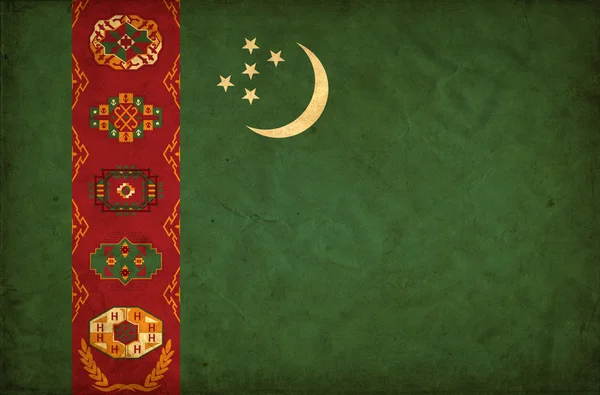 Turkmenistan grunge flag — Stock Photo, Image