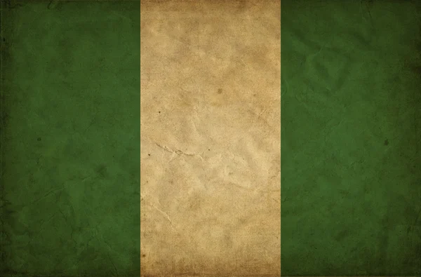 尼日利亚 grunge 旗 — 图库照片