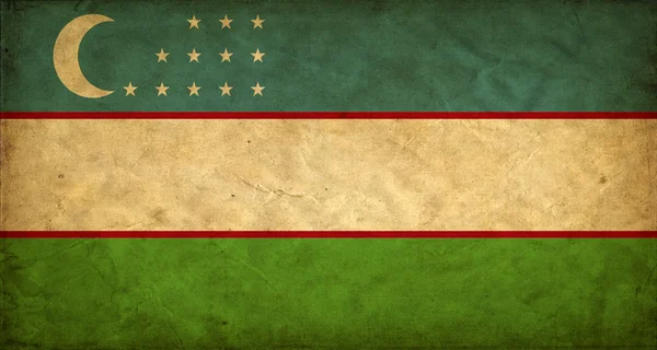 Uzbekistán grunge vlajka — Stock fotografie