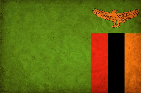 Bandeira grunge da Zâmbia — Fotografia de Stock