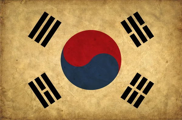 Jižní korea grunge vlajka — Stock fotografie