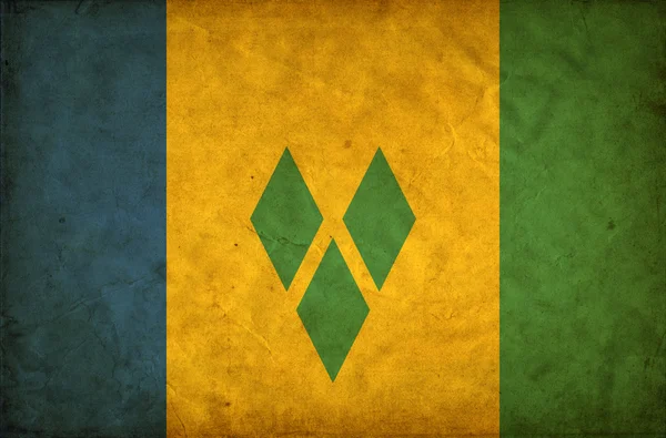 Svatý Vincenc a Grenadiny grunge vlajka — Stock fotografie