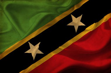 Saint kitts ve nevis bayrak sallayarak