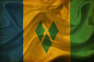Saint vincent ve Grenadinler bayrak sallayarak
