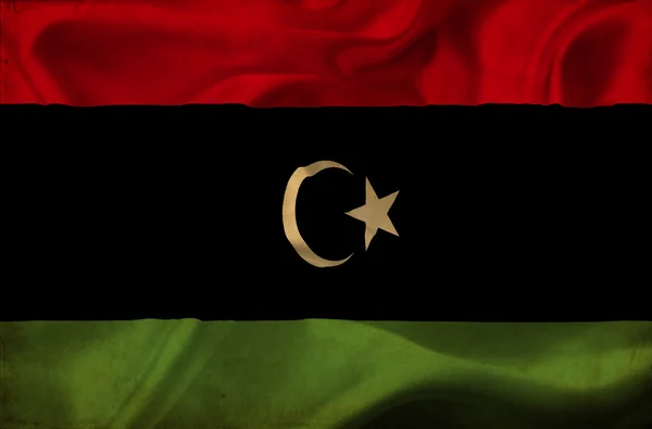 Wapperende vlag van Libië — Stockfoto