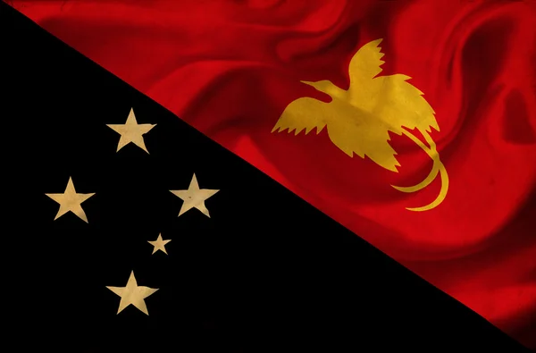 Papua Nya guinea viftande flagga — Stockfoto