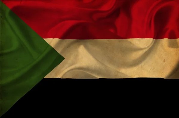 Судан машет флагом — стоковое фото