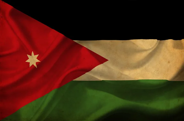 Jordánsko vlající vlajka — Stock fotografie
