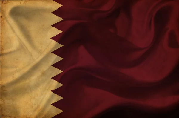 卡塔尔挥动国旗 — 图库照片