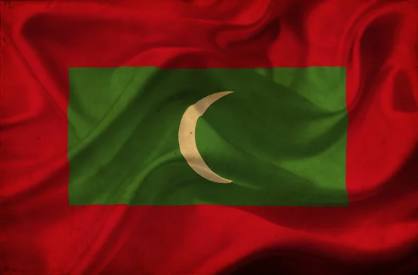 Maldivler dalgalanan bayrak — Stok fotoğraf