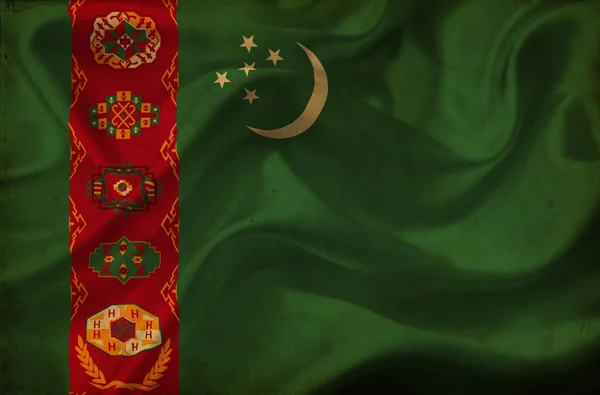 Turkmenistán ondeando bandera —  Fotos de Stock