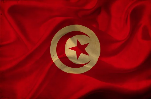 Tunezja macha flagą — Zdjęcie stockowe