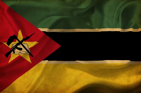 Vlající vlajka Mosambiku — Stock fotografie