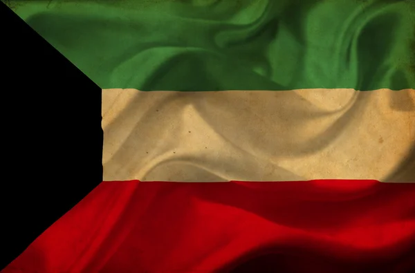Kuwait ondeando bandera — Foto de Stock