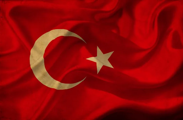 Türkiye dalgalanan bayrak — Stok fotoğraf